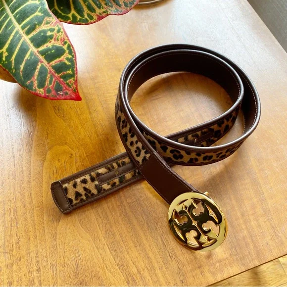Tory Burch Tan and Gold Patterned Belt Tory Burch 1 main image 2